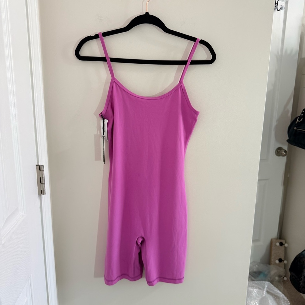 TnAction Pink Spaghetti Strap Romper Bodysuit 7” Size Medium NWT
